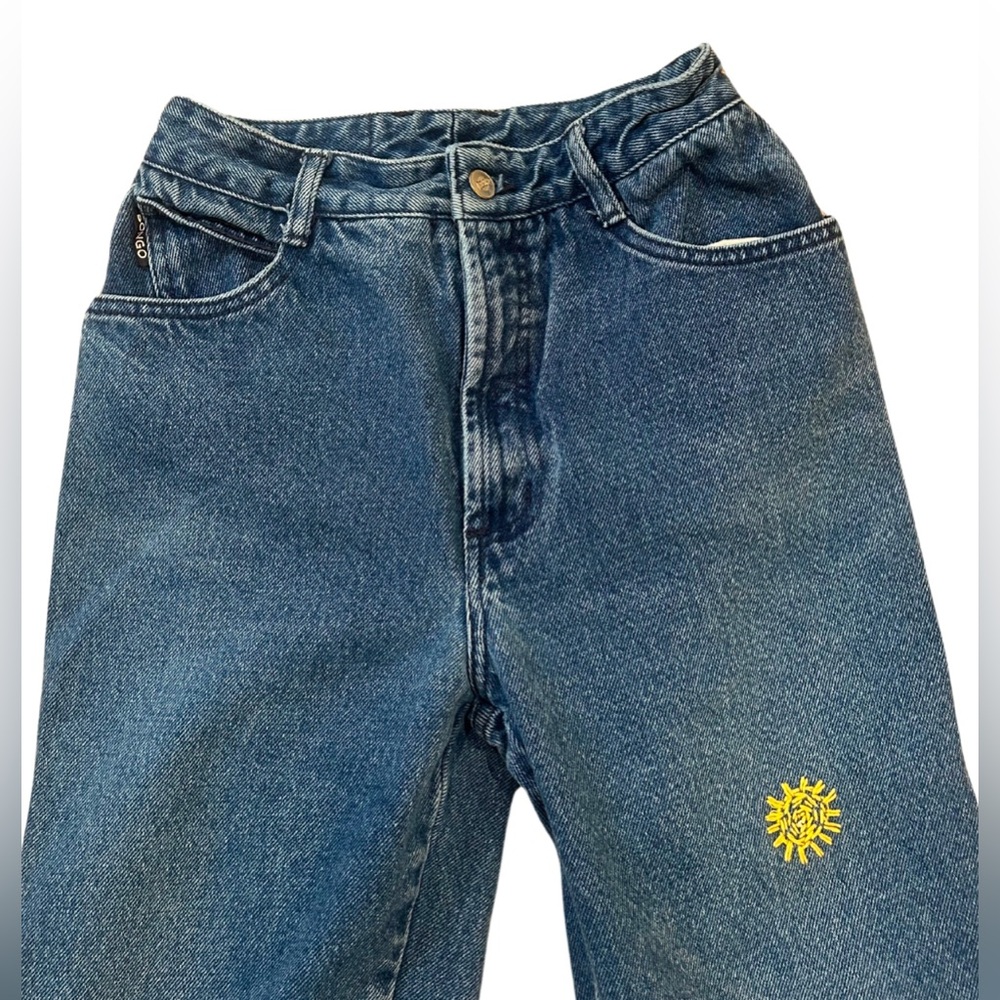 Vintage BONGO High Waist Straight Jeans | W25 x L25 (Vntg 7) | Medium Blue - Picture 4 of 7